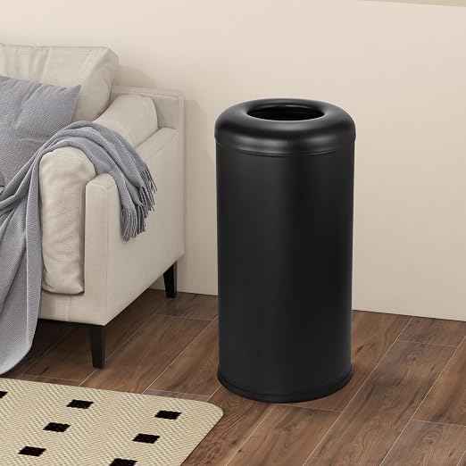 BEAMNOVA Commercial Trash Can 16.5 Gal Open Top Black Outdoor Indoor Garbage - Image 8