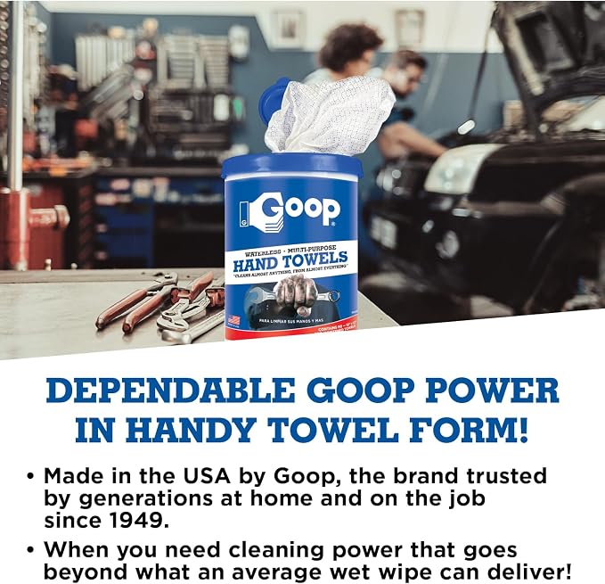 GOOP Multi-Purpose Waterless Hand Cleaner Towels - Image 2