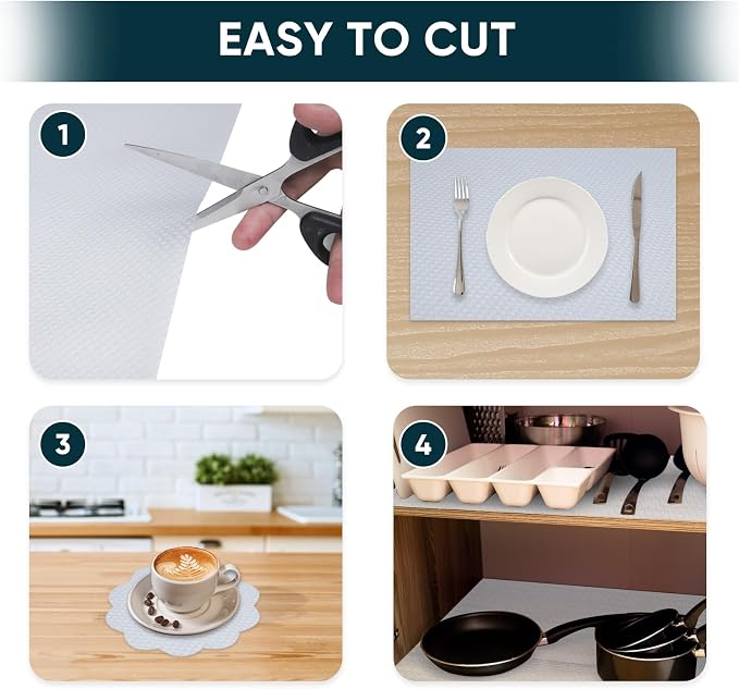 Shelf Liners for Kitchen Cabinets Non-Adhesive & Washable, Non Slip Cabinet - Image 6