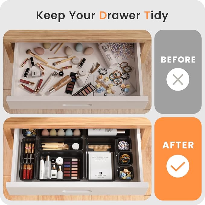 A-LuGei 【28PCS】 Drawer Organizer, Bathroom Organizers and Storage, Makeup - Image 4