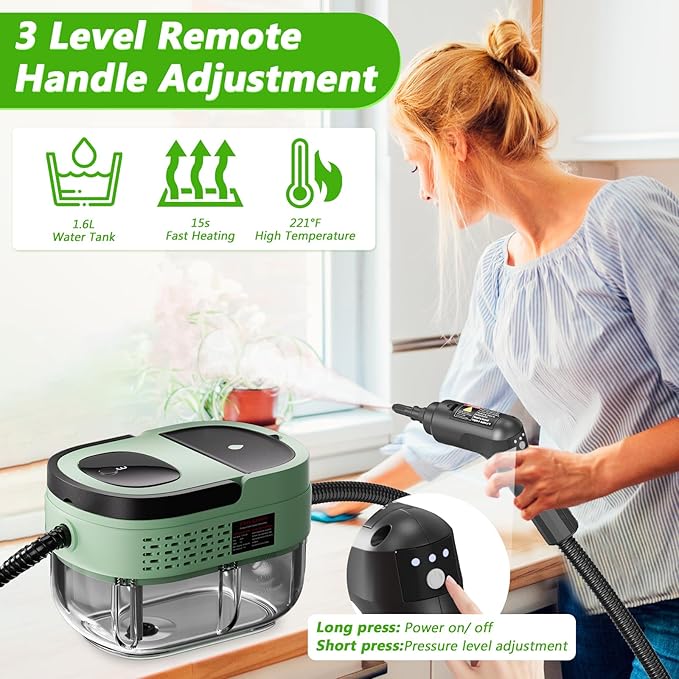 Handheld Steam Cleaner, 2500W High Pressure Steamer - Image 2