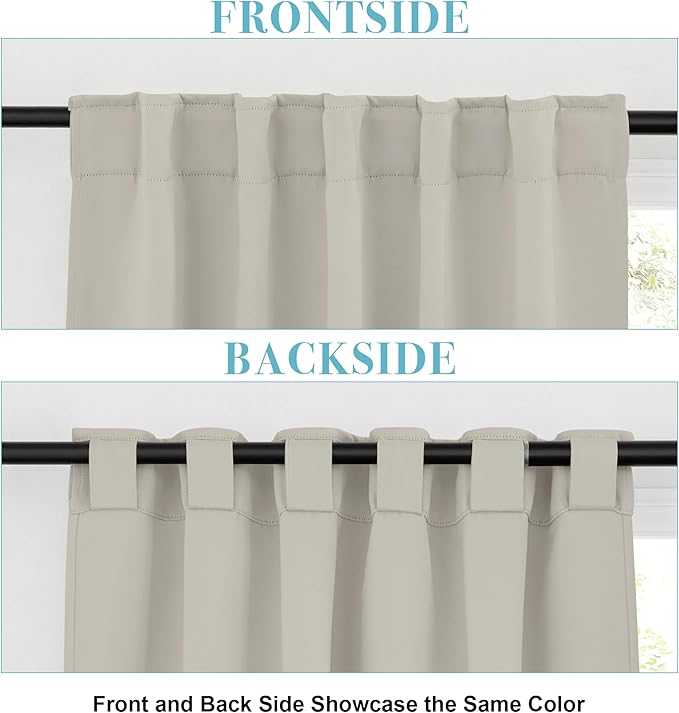 RYB HOME Blackout Curtains for Living Room, Privacy Thermal Insulating Window - Image 2