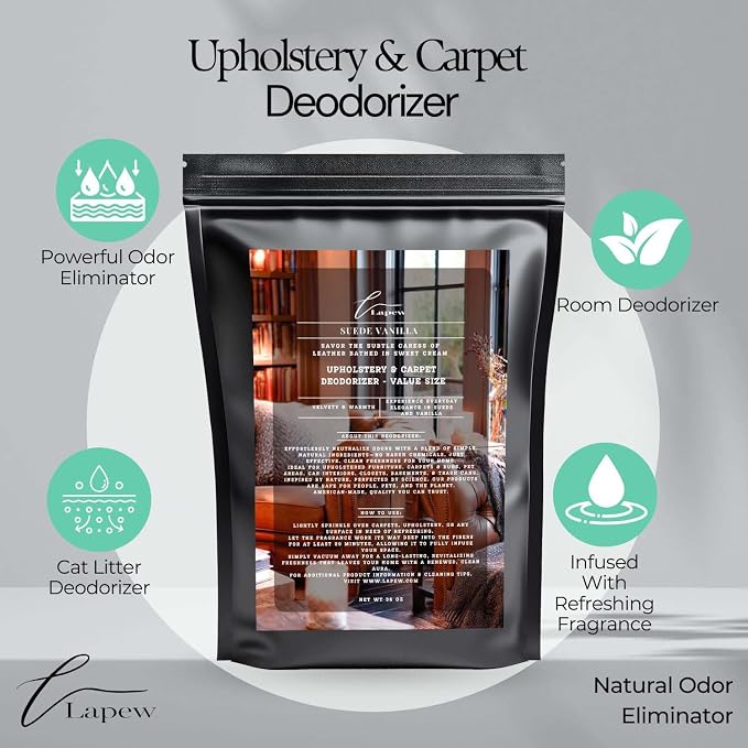 Suede Vanilla Carpet Freshener Powder Refill 36 oz | Powerful Odor Eliminator - Image 3
