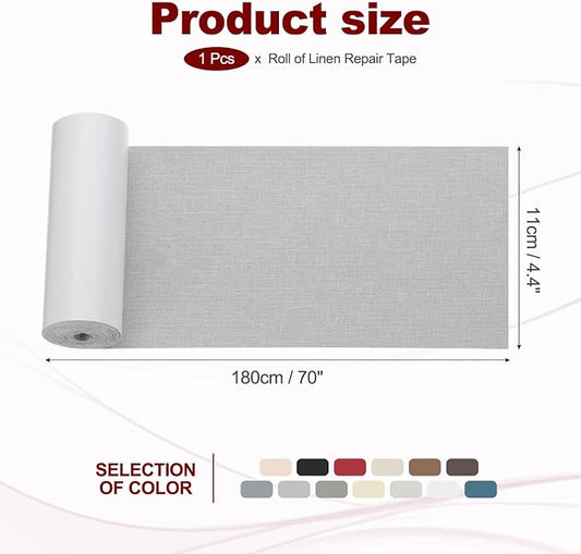 PATIKIL 70x4.4 Inch Linen Repair Tape, Repair Fabric Patch Self Adhesive Couch - Image 2