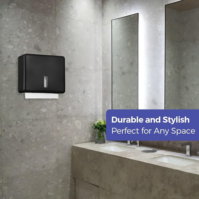 2-Pack Multifold Paper Towel Dispenser Wall Mount – Large Capacity C-Fold - Image 9