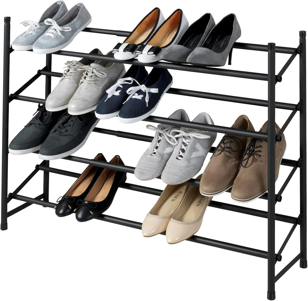 WENKO Anti-Slip Shoe Rack Hero Extendable Shoe Storage for 24 Pairs of Shoes,...