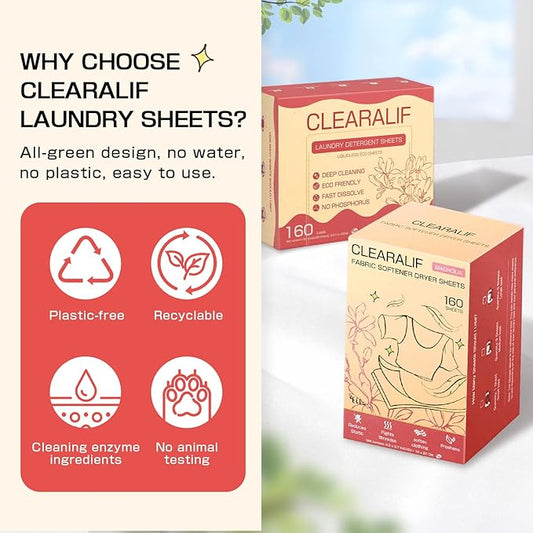 CLEARALIF All in One Laundry Detergent Sheets Kit, Magnolia Scent, 160 Loads - Image 2