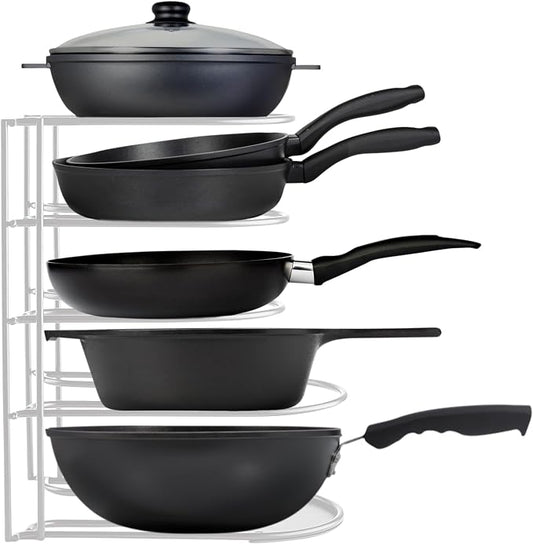 Heavy-Duty Pots and Pans Organizer | 5-Tier Cookware & Lid Storage Rack | by Extreme+Matters