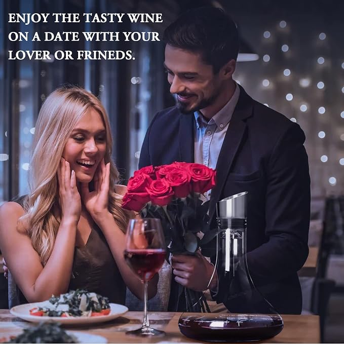Wine Decanter Built-in Aerator Pourer, Wine Carafe - Image 2