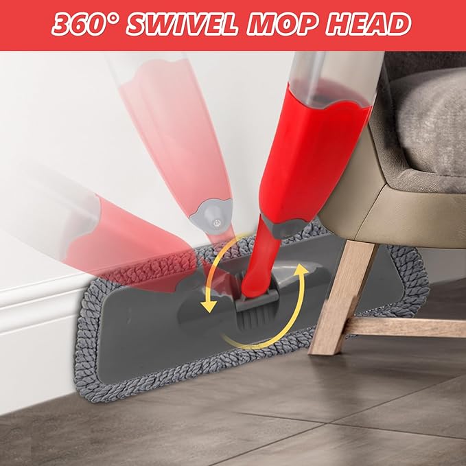 HOMTOYOU Dust Mop for Hardwood Floors: Microfiber Spray Mop for Cleaning - Image 6