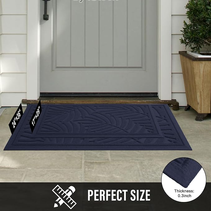 Front Door Mat, Absorbent Resist Dirt Welcome Door Mat Indoor Outdoor, - Image 3