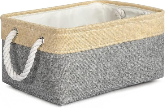 TheWarmHome Decorative Basket Rectangular Fabric Storage Bin Organizer Basket by TheWarmHome