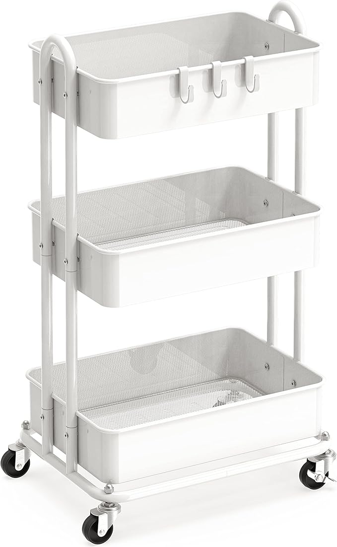 Simple Houseware 3-Tier Heavy Duty Metal Utility Rolling Cart by SimpleHouseware