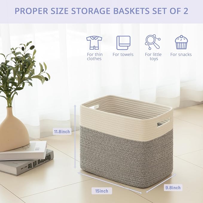 OIAHOMY Storage baskets for Shelf, Toy Storage Basket, Collapsible Storage Bins - Image 4