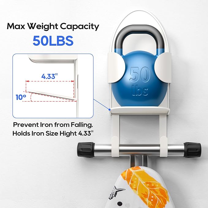 ORLESS Metal Large Ironing Board Holder Wall Mount, Ironing Board Hanger - Image 5
