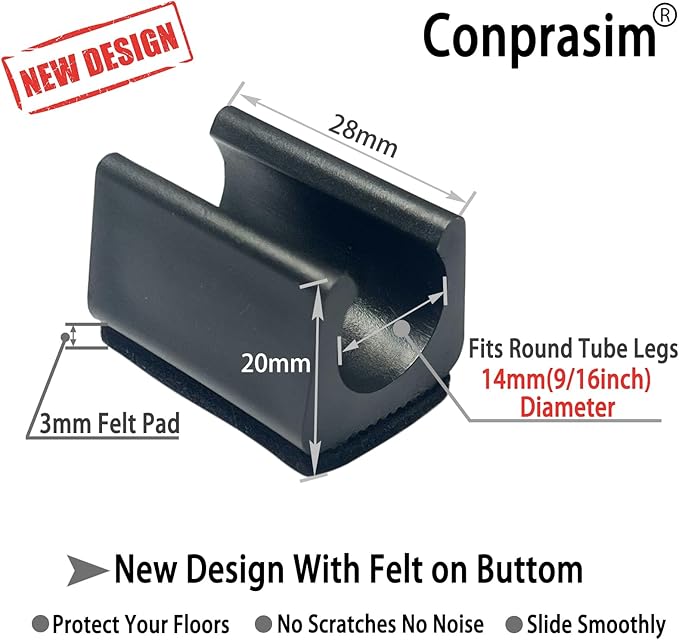 Rectangle U Shaped Chair Leg Tips Caps - Image 4