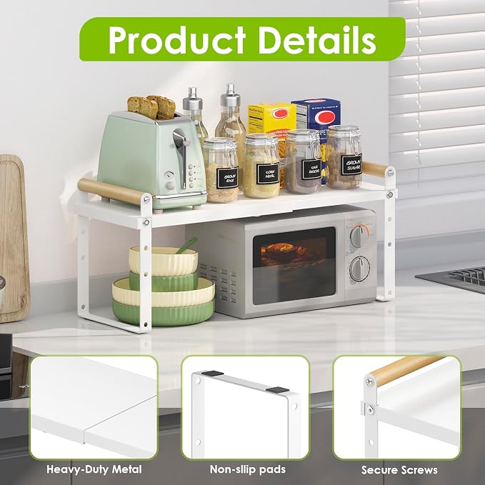 DOLALIKE Expandable kitchen Countertop Organizer, Stackable Cabinet Shelf - Image 6