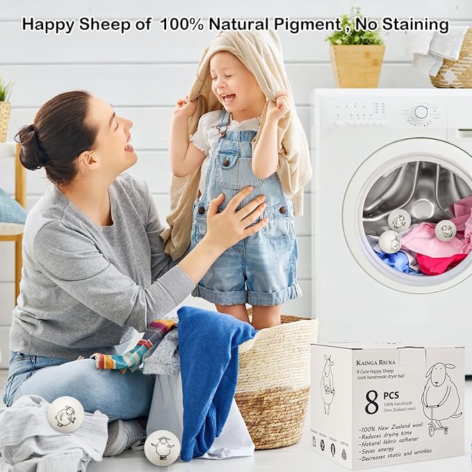 Wool Dryer Balls, 100% New Zealand Wool Handmade, Chemical-Free Reusable - Image 4