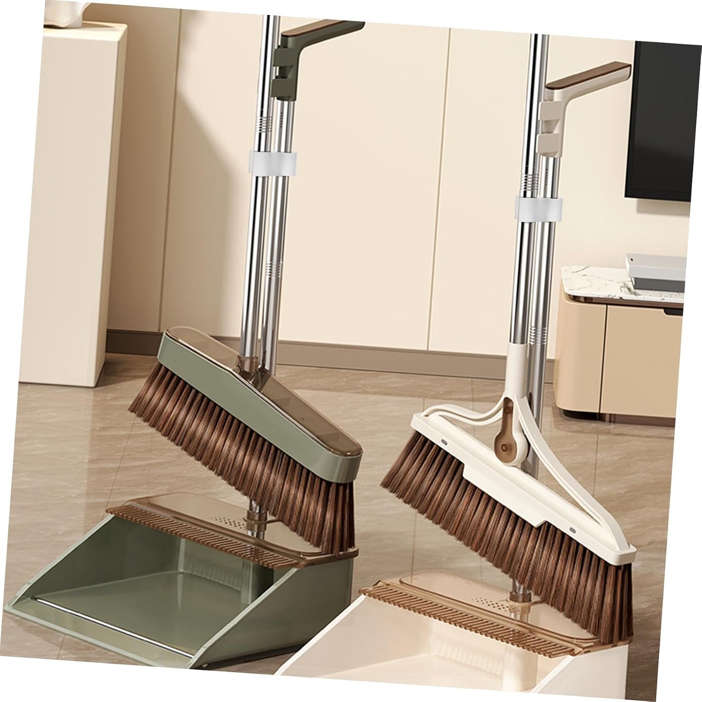 Vaguelly 2pcs Dustpan-Broom Coupler Double Clamp Connector Set, Secure Cleaning Link Adapter for Sweeping Tools, Sturdy Dustpan Clip Fastener for Household Cleaning