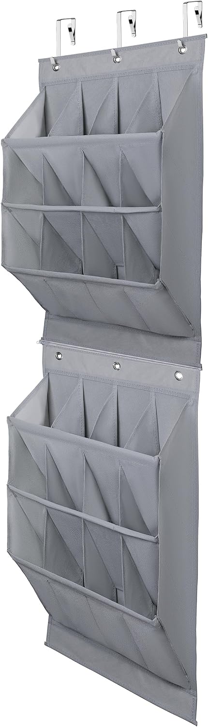 Libeder Over the Door Shoe Organizer,24 Pockets Door Shoe Organizer Hanging, ...
