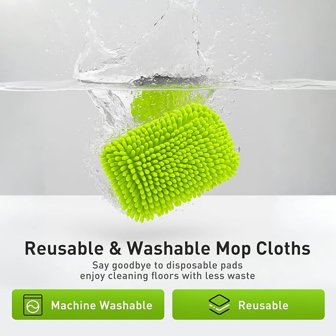 6PCS Reusable Mop Pads Fit for Flat Mops, Chenille Mop Refill Pads Washable Mop - Image 7