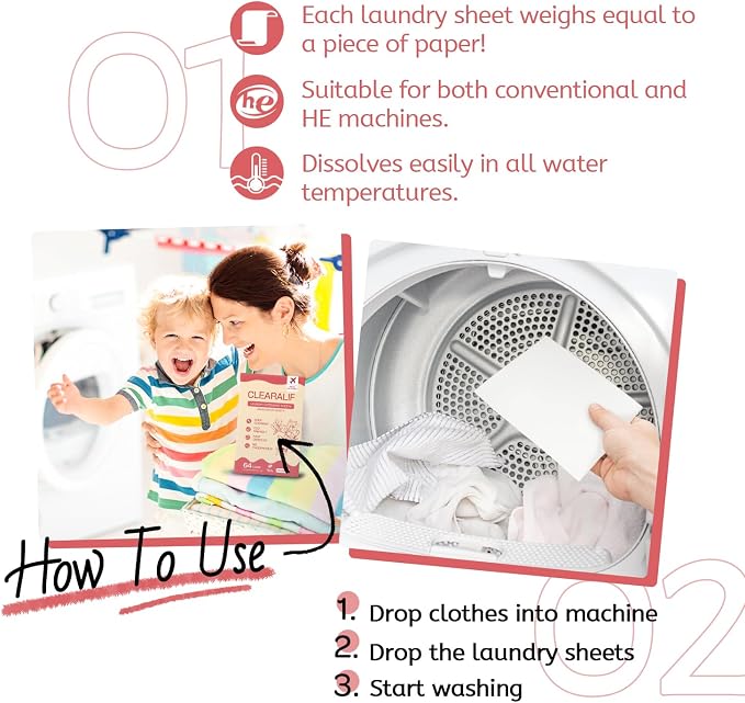 CLEARALIF Laundry Detergent Sheets, 64 Load - Image 6