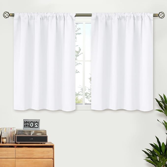 BGment White Short Curtains 30 Inches Length by BGment