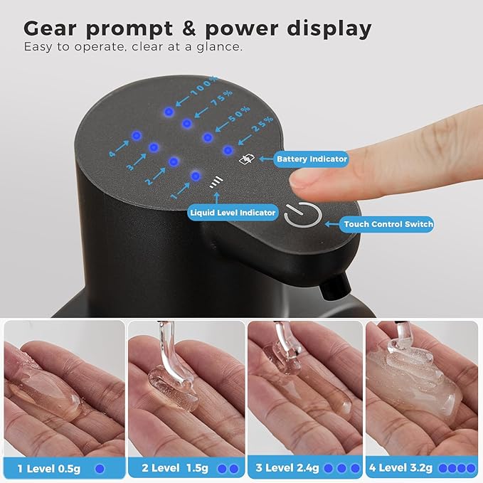 Automatic Liquid Soap Dispenser, 17oz/500ml Touchless Rechargeable - Image 4