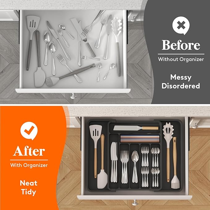 Lifewit Silverware Drawer Organizer, Expandable Utensil Organizer - Image 6