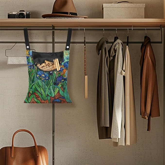 Floral Print Clothespin Organizer Bag Fashion Clothespin Storage Organizer - Image 5