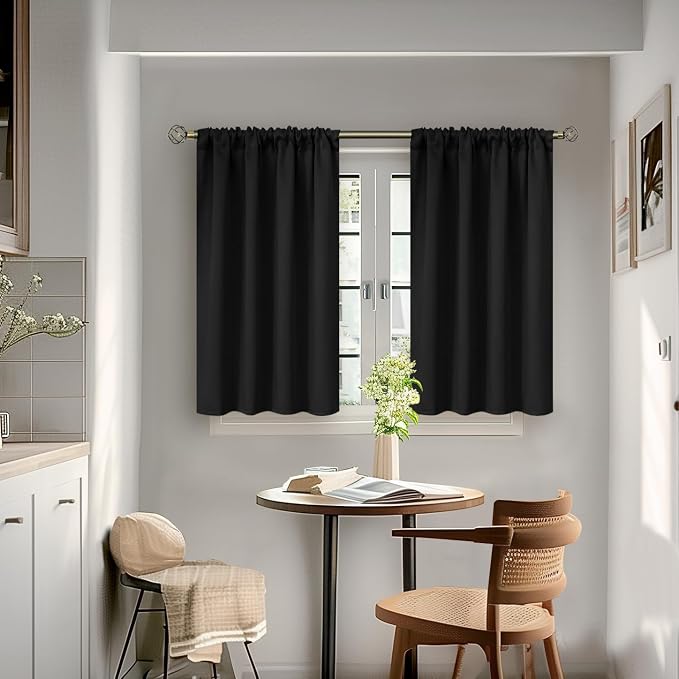 BGment Black Blackout Curtains 40 Inches Long - Image 4