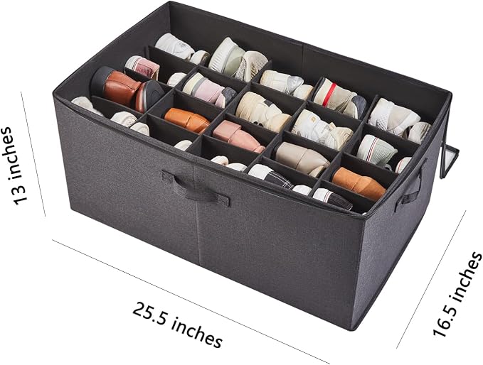 Shoe Storage Organizer for Closet, Shoe Box Organizer, Space Saving Foldable - Image 3