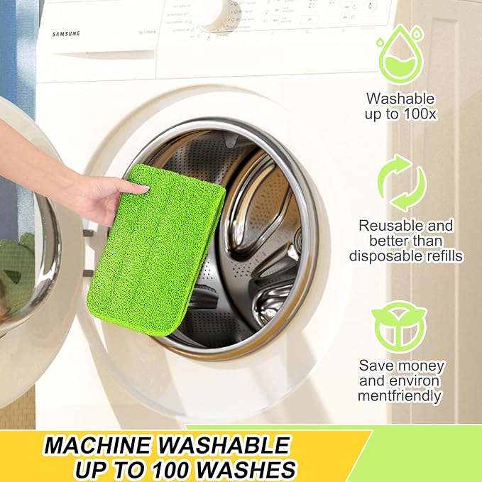 16.5 inch Reusable Mop Pads Microfiber Spray Mop Replacement Heads - Image 5