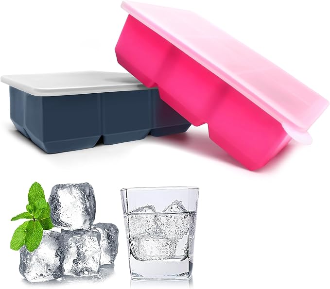 Silicone Ice Cube Trays with Lids, Large Square Ice Cube Molds - Image 2