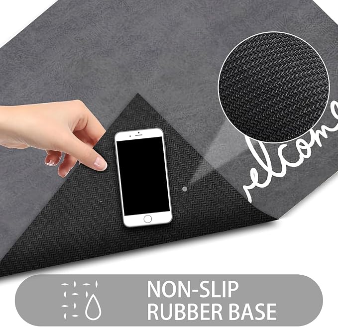 Welcome Mat Indoor, Ultra Thin Door Mat, 1/10 in Thin Door Mats - Image 4