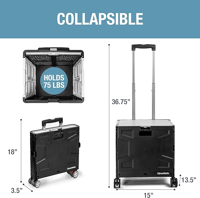 CleverMade Collapsible Wheeled Crate - Image 2
