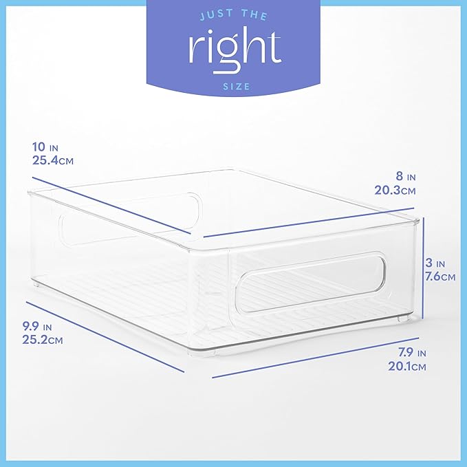 Plastic Food Storage 4 Pack Clear Container Bin - Image 4