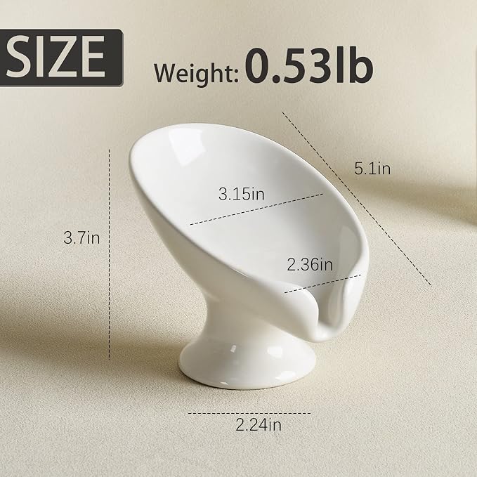 Soap Dish Set, Self Draining Bar Soap Holder - Image 3