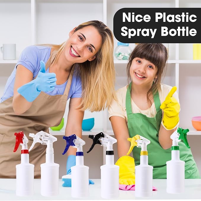 Eccliy 12 Pcs 16 Oz Plastic Spray Bottle, Adjustable Empty Reusable Sprayer - Image 7