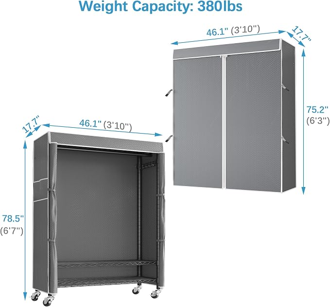 VIPEK R3C Plus Garment Rack Rolling Clothes Racks - Image 6