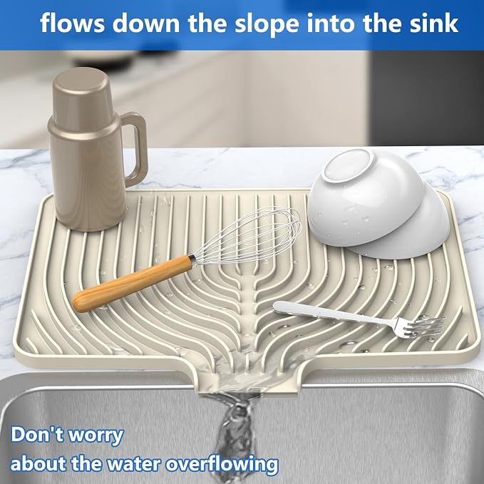 Dish Drying Matt for Kitchen Counter, Kitchen Dry Mats for Dishes Drying Pad - Image 3