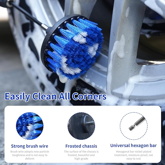 10 Pack Drill Brush Attachment Set, Drill Scrubber Brush Kit, Drill Cleaning - Image 2