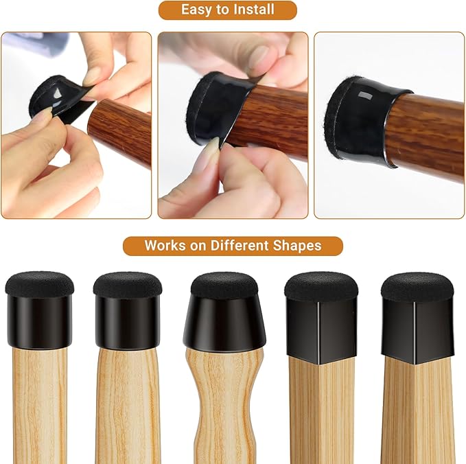 24 PCS Silicone Chair Leg Floor Protectors Medium Fit Rubber Felt Furniture - Image 5