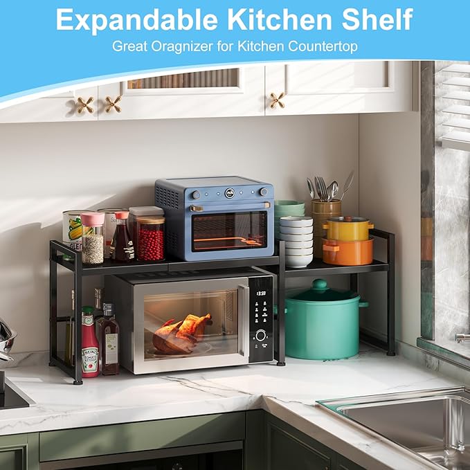 44.3 Inches Expandable Metal Storage Shelves, 150LBS Heavy Duty Shelving Units