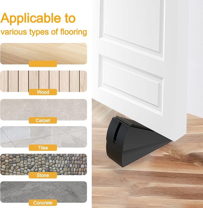 4 Pack Adjustable Spring Door Stoppers Heavy Duty, 3 Inches High Tall Large - Image 6