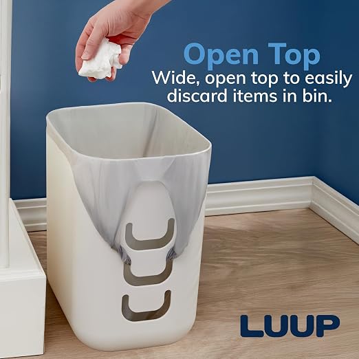 STORi Luup Bathroom Wastebasket, Secure Grocery Bags, Plastic Garbage Container - Image 8