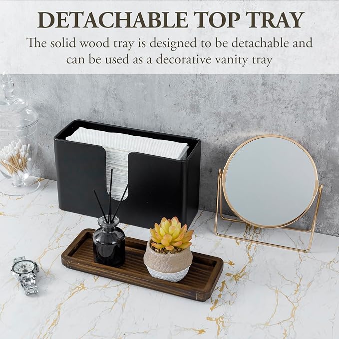 MyGift Deluxe Modern Matte Black Metal Folded Commercial Paper Towel Holder - Image 3