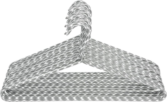 Clothes Hangers 30 Pack – Space Saving Fabric & Metal Hangers, Non-Slip Pant & Coat Hangers, Room Essentials, Closet, Durable Wardrobe Storage for Shirts, Suits & Pants – Grey/White