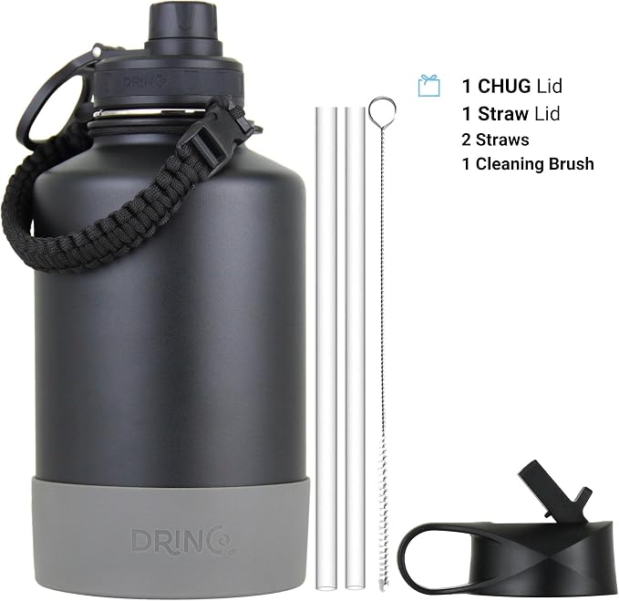 DRINCO Stainless Steel Water Bottle Spout Lid Vacuum Insulated Double Wall - Image 2