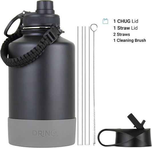 DRINCO Stainless Steel Water Bottle Spout Lid Vacuum Insulated Double Wall - Image 2